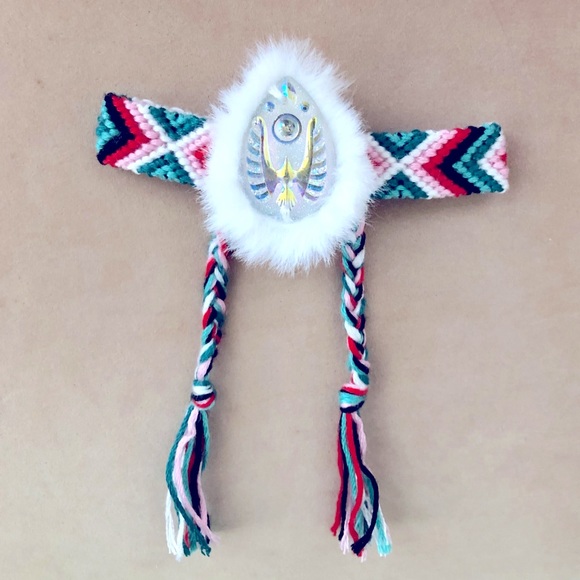 Faux Fur Phoenix Woven Southwestern Inspired Bracelet - Picture 1 of 7